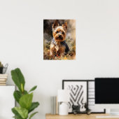 Yorkshire Terrier Dog Art Print Poster (Thuiskantoor)