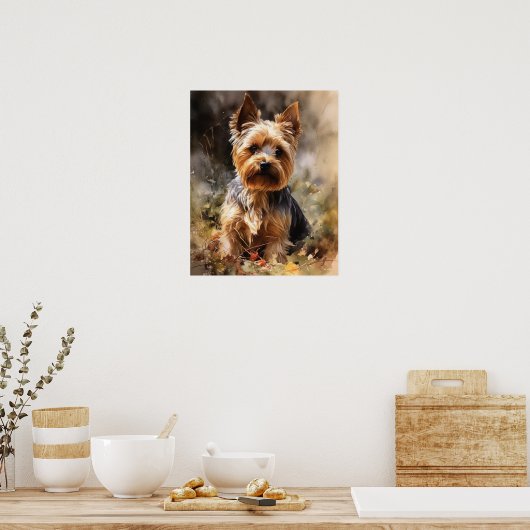 Yorkshire Terrier Dog Art Print Poster (Keuken)