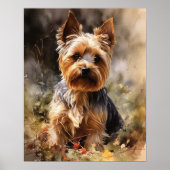 Yorkshire Terrier Dog Art Print Poster (Voorkant)