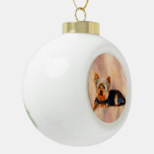 Yorkshire Terrier Dog Art Waterverf Portret Keramische Bal Ornament (Links)