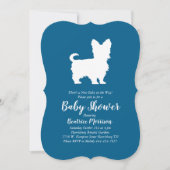 Yorkshire Terrier Dog Baby shower Blue Boy Kaart (Voorkant)