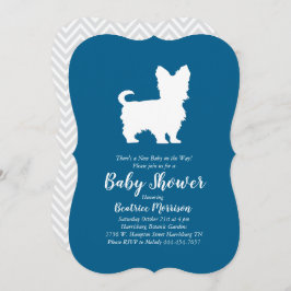 Yorkshire Terrier Dog Baby shower Blue Boy Kaart