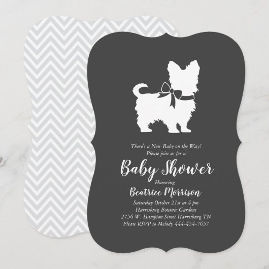 Yorkshire Terrier Dog Baby shower Genderneutraal Kaart (Voorkant / Achterkant)