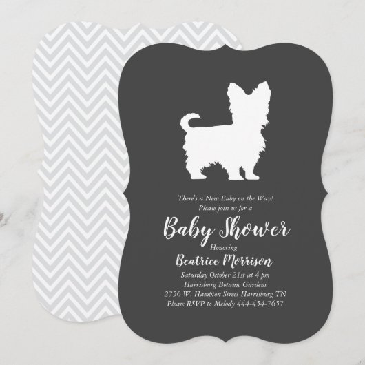 Yorkshire Terrier Dog Baby shower Genderneutraal Kaart (Voorkant / Achterkant)
