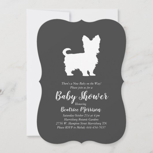 Yorkshire Terrier Dog Baby shower Genderneutraal Kaart (Voorkant)