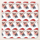 Yorkshire Terrier Dog Breed Christmas Stars Kartonnen Onderzetters (Voorkant)