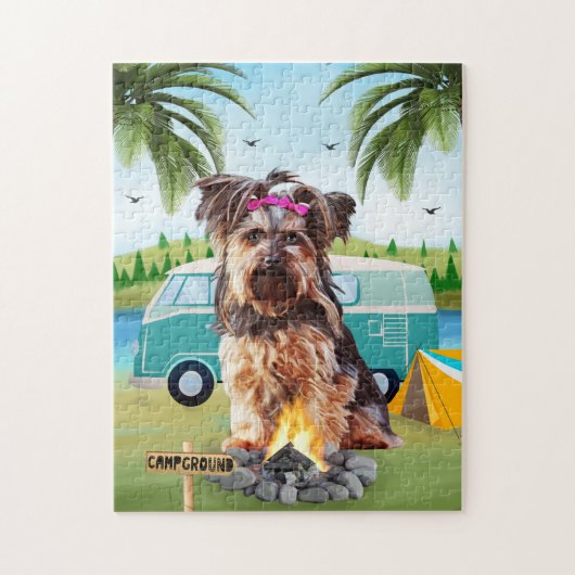 Yorkshire Terrier Dog Camping Legpuzzel (Verticaal)