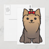 Yorkshire Terrier Dog Cartoon Briefkaart (Voorkant / Achterkant)