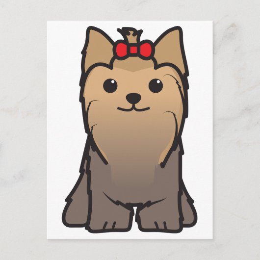 Yorkshire Terrier Dog Cartoon Briefkaart (Voorkant)
