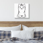 Yorkshire Terrier Dog Cartoon Canvas Afdruk (Insitu (Slaapkamer))