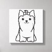 Yorkshire Terrier Dog Cartoon Canvas Afdruk (Voorkant)