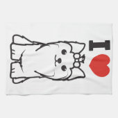 Yorkshire Terrier Dog Cartoon Theedoek (Horizontaal)