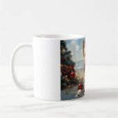 Yorkshire Terrier Dog Christmas  Beach Koffiemok (Links)