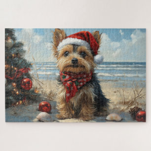Yorkshire Terrier Dog Christmas  Beach Legpuzzel