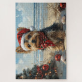 Yorkshire Terrier Dog Christmas  Beach Legpuzzel (Verticaal)