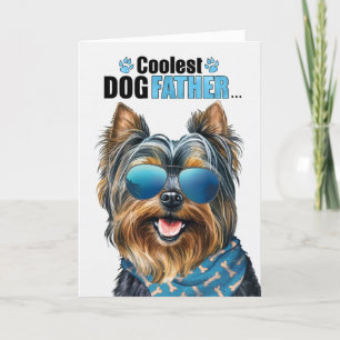 Yorkshire Terrier Dog Coolest Dad Vaderdag Feestdagen Kaart