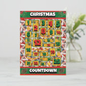 Yorkshire Terrier Dog Counterdown met Kerstmis Adv Feestdagenkaart (Staand voorkant)