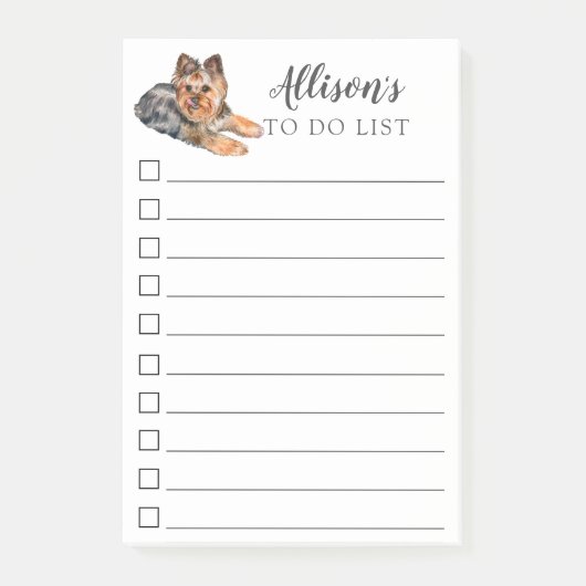Yorkshire Terrier Dog gepersonaliseerd om List Pos Post-it® Notes (Voorkant)