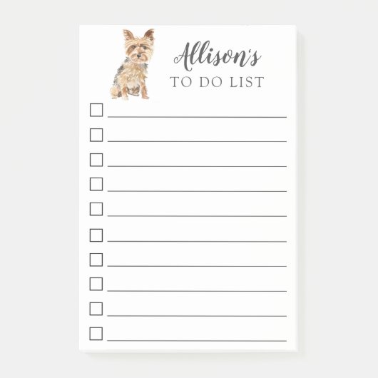 Yorkshire Terrier Dog gepersonaliseerd voor Do Lis Post-it® Notes (Voorkant)