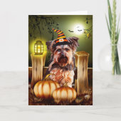 Yorkshire Terrier Dog Halloween Kaart (Voorkant)