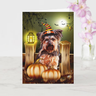 Yorkshire Terrier Dog Halloween Kaart