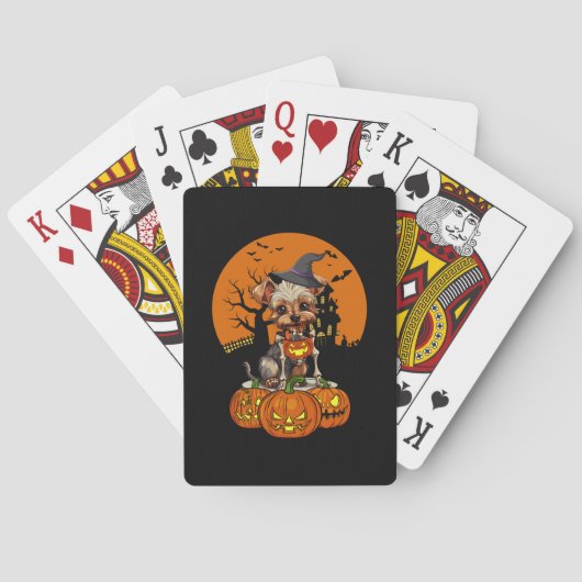 Yorkshire Terrier Dog Halloween Pokerkaarten (Achterkant)