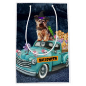 Yorkshire Terrier Dog Halloween Truck Scary Night Medium Cadeauzakje (Voorkant)
