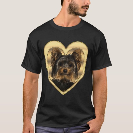 Yorkshire Terrier Dog Heart Yorkshire Terrier T-shirt (Voorkant)
