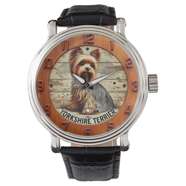 Yorkshire Terrier Dog Horloge (Voorkant)
