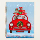 Yorkshire Terrier Dog in auto met kerstman Planner (Voorkant)
