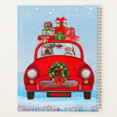 Yorkshire Terrier Dog in auto met kerstman Planner (Achterkant)