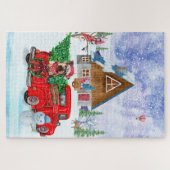 Yorkshire Terrier Dog In Christmas Delivery Truck Legpuzzel (Horizontaal)