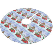 Yorkshire Terrier Dog in kerstcadeau Kerstboom Rok (Gekanteld)