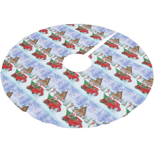 Yorkshire Terrier Dog in kerstcadeau Kerstboom Rok (Gekanteld)