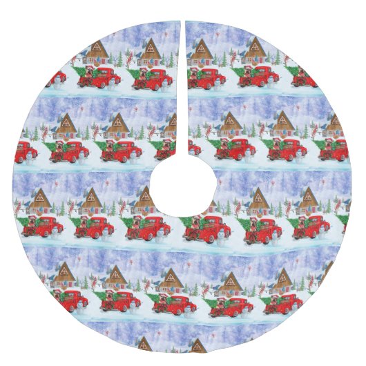 Yorkshire Terrier Dog in kerstcadeau Kerstboom Rok (Voorkant)