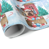 Yorkshire Terrier Dog in sneeuwkersthondenhuis Cadeaupapier (Rol Hoek)