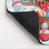 Yorkshire Terrier Dog in sneeuwkersthondenhuis Muismat (Hoek)