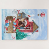 Yorkshire Terrier Dog In snow Christmas Dog House Legpuzzel (Horizontaal)