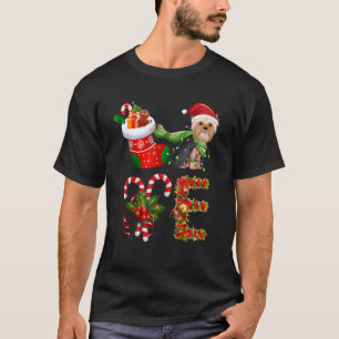 Yorkshire Terrier Dog Kerstmis Light Dog Animal L T-shirt