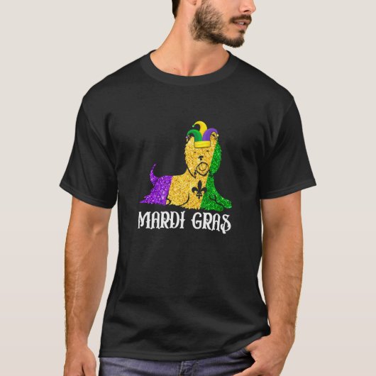 Yorkshire Terrier Dog Lover Mardi Gras Party Jeste T-shirt (Voorkant)
