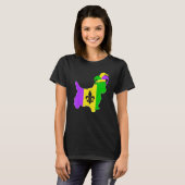 Yorkshire Terrier Dog Mardi Gras Carnival Funny Pu T-shirt (Voorkant volledig)