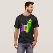 Yorkshire Terrier Dog Mardi Gras Carnival Funny Pu T-shirt (Voorkant volledig)