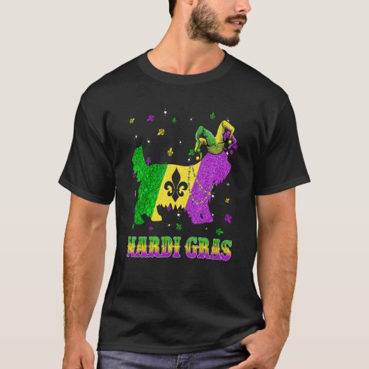 Yorkshire Terrier Dog Mardi Gras Carnival Jester B T-shirt (Voorkant)