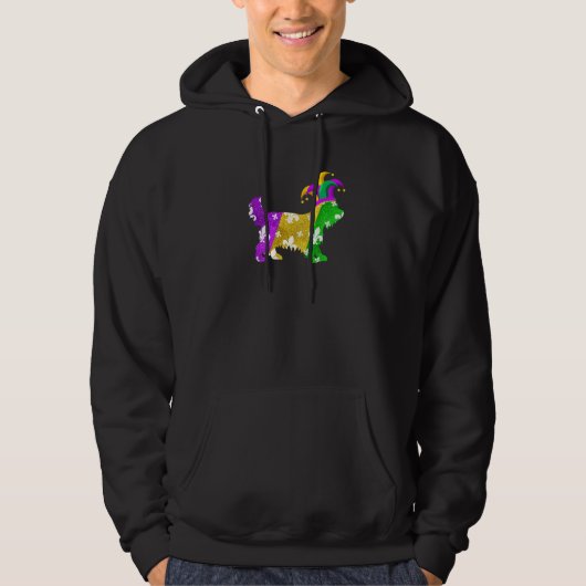 Yorkshire Terrier Dog Mardi Gras Carnivals Puppy Hoodie (Voorkant)