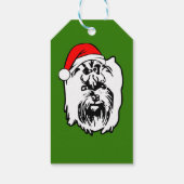 Yorkshire Terrier Dog met kerstkerstkerstkerstkers Cadeaulabel (Achterkant)