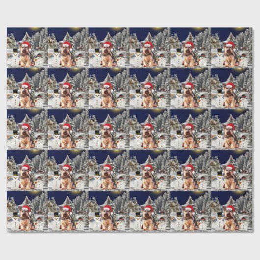 Yorkshire Terrier Dog met kerstkerstkerstkerstkers Cadeaupapier (Vlak)