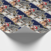 Yorkshire Terrier Dog met kerstkerstkerstkerstkers Cadeaupapier (Hoek)