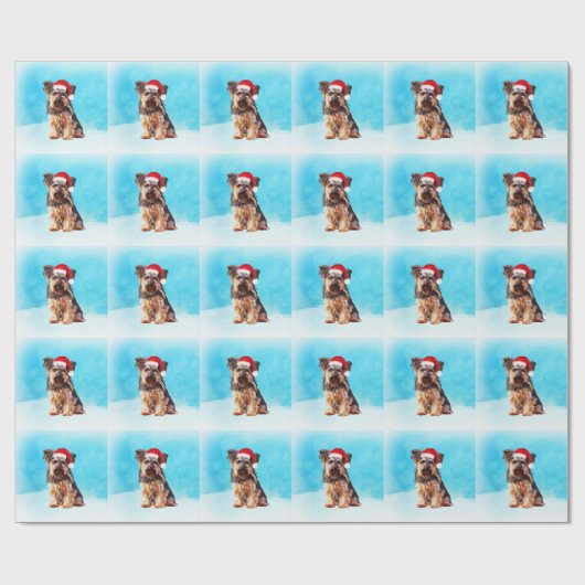Yorkshire Terrier Dog met kerstkerstkerstkerstkers Cadeaupapier (Vlak)