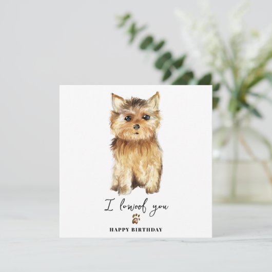 Yorkshire Terrier Dog Mum Puppy Pets Birthday Kaart (Staand voorkant)