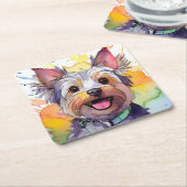 Yorkshire Terrier Dog Paper Onderzetter (Schuin)